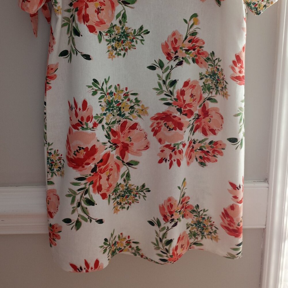 'chloe + rene' Floral Shift Dress Size L Linen blend NWOT - Picture 14 of 15